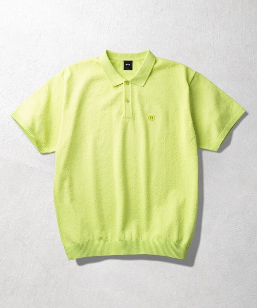 HUF（ハフ）の「SERIF H KNIT POLO TOP（ポロシャツ・メンズ・ナチュラル/ブラック/ライム・S/M/L/XL）」の14枚目の写真