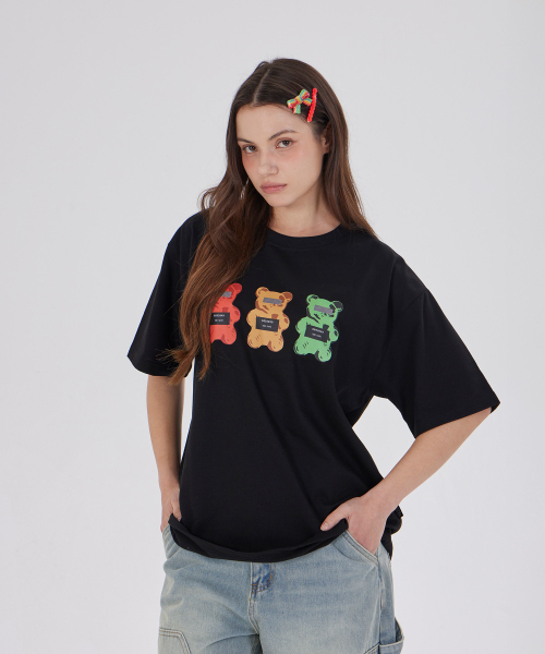 DYSFUNCT(ディスファンクト)の「CRIMINALS BEAR T-SHIRT(BLACK)(Tシャツ/カットソー・レディース・その他・SMALL/MEDIUM/LARGE)」の1枚目の写真