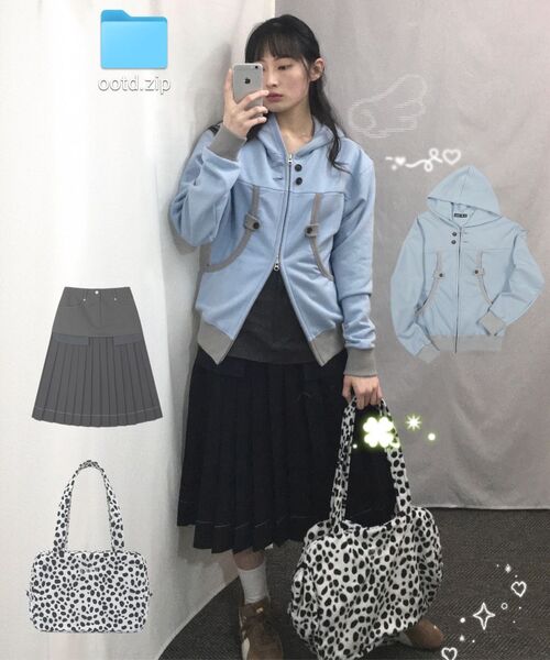kaifai(カイファイ)の「カーブボタンフードジップアップ(スカイブルー)K26QA220(パーカー・レディース・その他・MEDIUM/LARGE)」の11枚目の写真