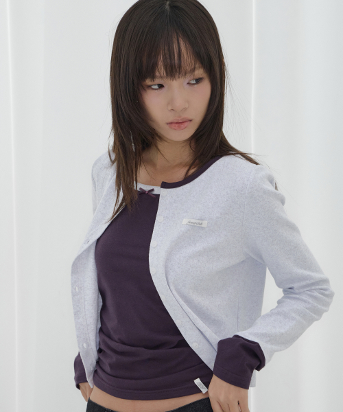 FANCY CLUB(ファンシークラブ)の「エアリー ボタン カーディガン (メランジ) F26QB041(カーディガン/ボレロ・レディース・その他・ONE)」の1枚目の写真