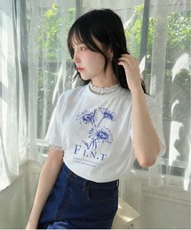 マーガレットロゴプリントTシャツ/fint フィント