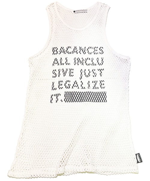BACANCES ALL INCLUSIVE（バカンサスオールインクルーシブ）の「BC MESH MARINA TANKTOP[LEGALIZE]（タンクトップ・メンズ・ホワイト/ブラック・ONESIZE）」の6枚目の写真