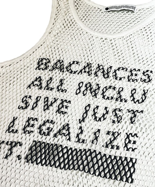 BACANCES ALL INCLUSIVE（バカンサスオールインクルーシブ）の「BC MESH MARINA TANKTOP[LEGALIZE]（タンクトップ・メンズ・ホワイト/ブラック・ONESIZE）」の5枚目の写真