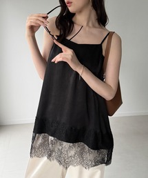 satin lace cami tops（サテンレースキャミトップス）（キャミソール
