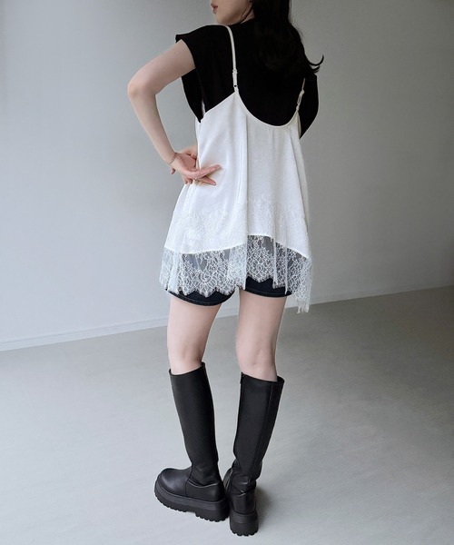 junoah(ジュノア)の「サテンレースキャミトップス(レーヤード用)(キャミソール・レディース・ブラック/ブラウン/ホワイト・SMALL/MEDIUM/LARGE)」の18枚目の写真