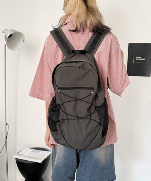 WEGO（ウィゴー）の「WEGO/【26年春夏新作】コードデザインバックパック（バックパック/リュック・メンズ・グレー/ブルー/ブラック/オフホワイト・FREE）」の4枚目の写真