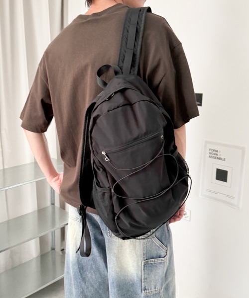 WEGO（ウィゴー）の「WEGO/【26年春夏新作】コードデザインバックパック（バックパック/リュック・メンズ・グレー/ブルー/ブラック/オフホワイト・FREE）」の3枚目の写真