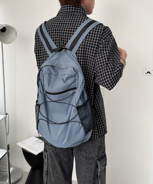 WEGO（ウィゴー）の「WEGO/【26年春夏新作】コードデザインバックパック（バックパック/リュック・メンズ・グレー/ブルー/ブラック/オフホワイト・FREE）」の5枚目の写真