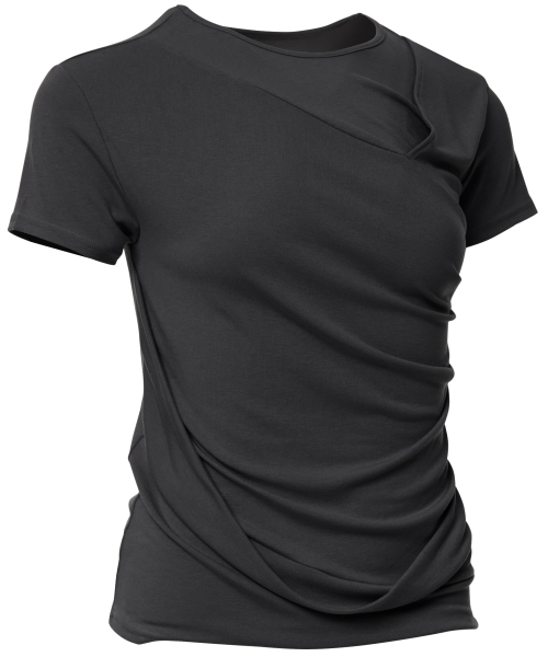 FLAREUP(フレアアップ)の「Asymmetrical Draped T-Shirt (FL-147_Black)(Tシャツ/カットソー・レディース・ブラック・OS)」の3枚目の写真
