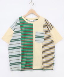 162696：ボーダー切替 スカラーちゃんバックプリントTシャツ