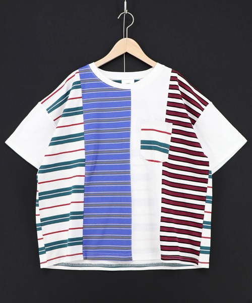 ScoLar（スカラー）の「162696：ボーダー切替 スカラーちゃんバックプリントTシャツ（Tシャツ/カットソー・レディース・オフホワイト/アイボリー/ブラック・M）」の11枚目の写真