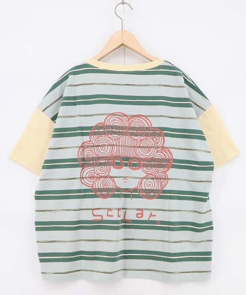 ScoLar（スカラー）の「162696：ボーダー切替 スカラーちゃんバックプリントTシャツ（Tシャツ/カットソー・レディース・オフホワイト/アイボリー/ブラック・M）」の14枚目の写真