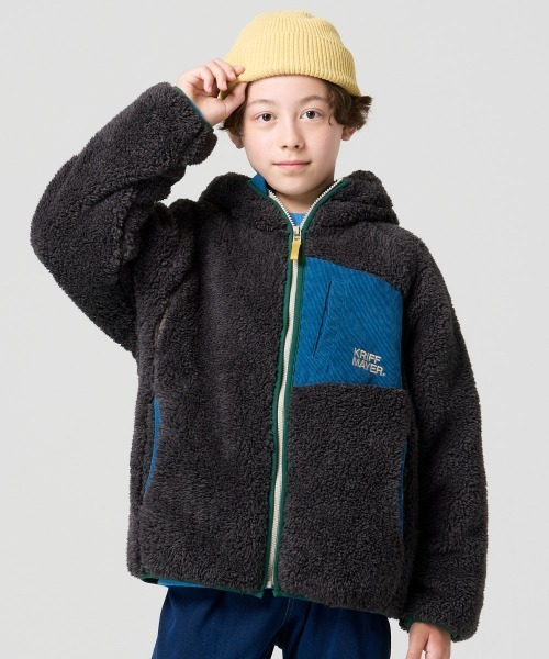 KRIFF MAYER Kid's Collection(クリフメイヤーキッズコレクション)の「シャギーボアフードジャケット(その他アウター・キッズ・チャコール/グレー/カラフル/ベージュ/セージグリーン/ナチュラル・160/170/120/130/140/150)」の3枚目の写真