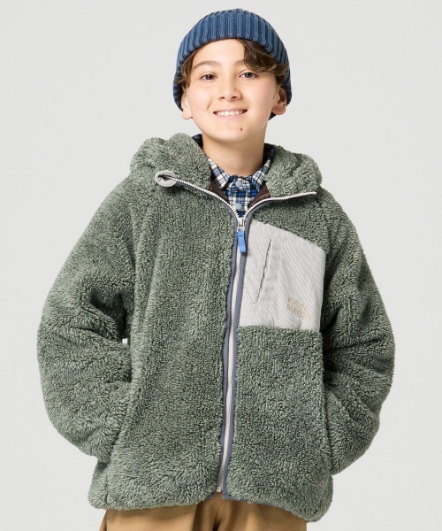 KRIFF MAYER Kid's Collection(クリフメイヤーキッズコレクション)の「シャギーボアフードジャケット(その他アウター・キッズ・チャコール/グレー/カラフル/ベージュ/セージグリーン/ナチュラル・160/170/120/130/140/150)」の1枚目の写真
