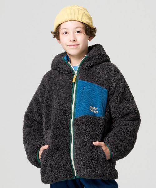KRIFF MAYER Kid's Collection(クリフメイヤーキッズコレクション)の「シャギーボアフードジャケット(その他アウター・キッズ・チャコール/グレー/カラフル/ベージュ/セージグリーン/ナチュラル・160/170/120/130/140/150)」の7枚目の写真