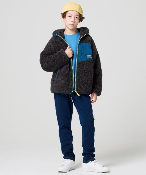 KRIFF MAYER Kid's Collection(クリフメイヤーキッズコレクション)の「シャギーボアフードジャケット(その他アウター・キッズ・チャコール/グレー/カラフル/ベージュ/セージグリーン/ナチュラル・160/170/120/130/140/150)」の9枚目の写真