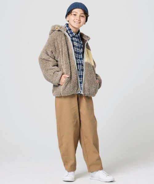 KRIFF MAYER Kid's Collection(クリフメイヤーキッズコレクション)の「シャギーボアフードジャケット(その他アウター・キッズ・チャコール/グレー/カラフル/ベージュ/セージグリーン/ナチュラル・160/170/120/130/140/150)」の13枚目の写真