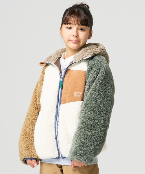 KRIFF MAYER Kid's Collection(クリフメイヤーキッズコレクション)の「シャギーボアフードジャケット(その他アウター・キッズ・チャコール/グレー/カラフル/ベージュ/セージグリーン/ナチュラル・160/170/120/130/140/150)」の15枚目の写真