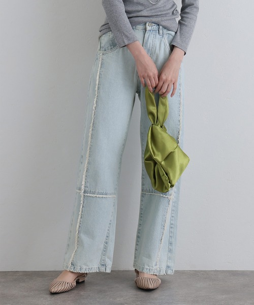 ElegChic(エレグシック)の「クロスフリンジワイドデニムパンツ(デニムパンツ・レディース・ネイビー/ブルー系その他/ブルー・M/XXL/L/XL/4L)」の18枚目の写真