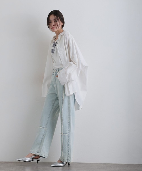 ElegChic(エレグシック)の「クロスフリンジワイドデニムパンツ(デニムパンツ・レディース・ネイビー/ブルー系その他/ブルー・M/XXL/L/XL/4L)」の22枚目の写真