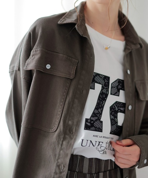 Jines（ジネス）の「72レースロゴロンT（Tシャツ/カットソー・レディース・ブラック/ホワイト・38）」の2枚目の写真