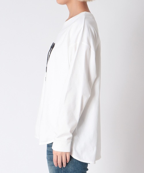 Jines（ジネス）の「72レースロゴロンT（Tシャツ/カットソー・レディース・ブラック/ホワイト・38）」の12枚目の写真