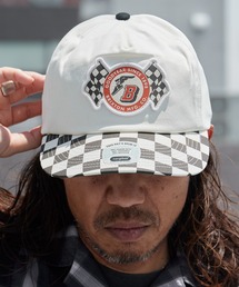 BRIXTON | BRIXTON/ブリクストン GOODYEAR SPEEDWAY HP SNAPBACK グッドイヤー スピードウェイ ハイプロファイル スナップバック キャップ ワッペン チェック柄 チェッカーフラッグ 配色 バイカラー ツートン 深め メンズ レディース 2026年 夏 夏服(キャップ)