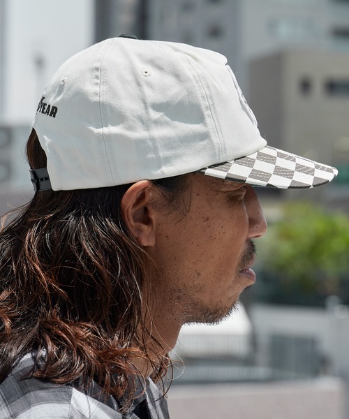 BRIXTON(ブリクストン)の「BRIXTON/ブリクストン GOODYEAR SPEEDWAY HP SNAPBACK グッドイヤー スピードウェイ ハイプロファイル スナップバック キャップ ワッペン チェック柄 チェッカーフラッグ 配色 バイカラー ツートン 深め メンズ レディース 2026年 夏 夏服(キャップ・メンズ・ホワイト・FREE)」の3枚目の写真