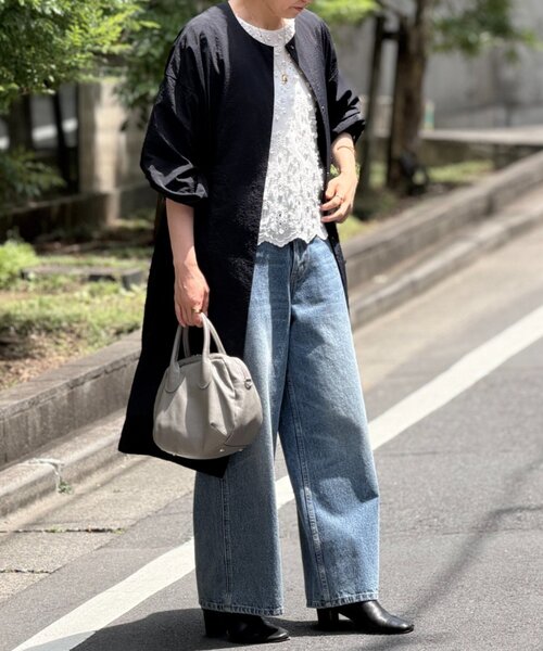 BEARDSLEY（ビアズリー）の「ツブツブフロント刺繍カットソー（Tシャツ/カットソー・レディース・ブラック/ホワイト・FREE）」の9枚目の写真
