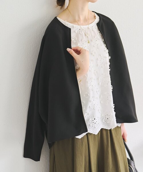 BEARDSLEY（ビアズリー）の「ツブツブフロント刺繍カットソー（Tシャツ/カットソー・レディース・ブラック/ホワイト・FREE）」の21枚目の写真