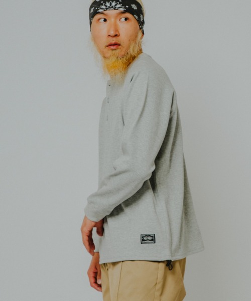 BIG MIKE(ビッグマイク)の「BIG MIKE ビッグマイク /26秋冬新作 ハニカムワッフル ヘンリーネック ラグラン 長袖Tシャツ 裾ドローコード ロンT //// 102638791(Tシャツ/カットソー・メンズ・杢グレー/オフホワイト/スミクロ・MEDIUM/X-LARGE/LARGE)」の1枚目の写真