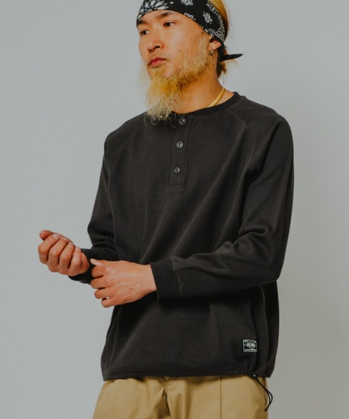 BIG MIKE(ビッグマイク)の「BIG MIKE ビッグマイク /26秋冬新作 ハニカムワッフル ヘンリーネック ラグラン 長袖Tシャツ 裾ドローコード ロンT //// 102638791(Tシャツ/カットソー・メンズ・杢グレー/オフホワイト/スミクロ・MEDIUM/X-LARGE/LARGE)」の3枚目の写真