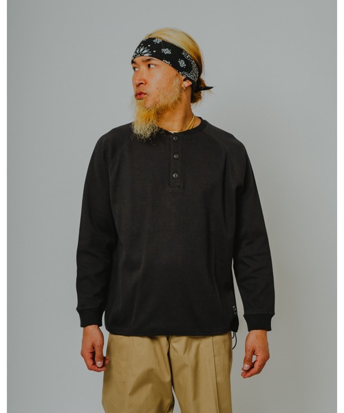 BIG MIKE(ビッグマイク)の「BIG MIKE ビッグマイク /26秋冬新作 ハニカムワッフル ヘンリーネック ラグラン 長袖Tシャツ 裾ドローコード ロンT //// 102638791(Tシャツ/カットソー・メンズ・杢グレー/オフホワイト/スミクロ・MEDIUM/X-LARGE/LARGE)」の7枚目の写真