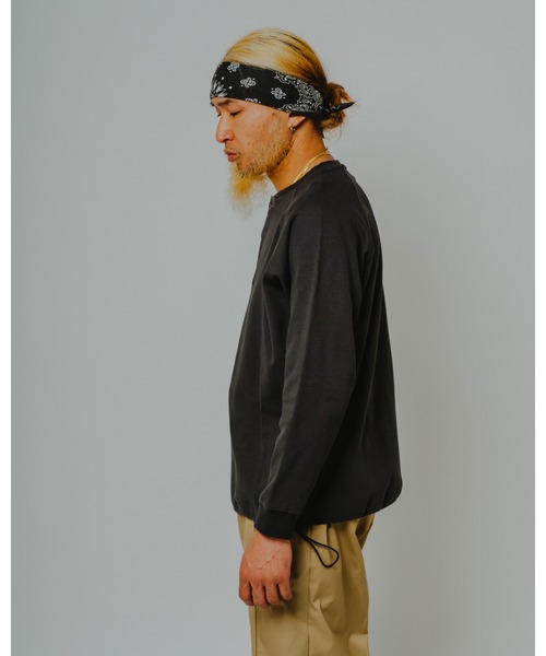 BIG MIKE(ビッグマイク)の「BIG MIKE ビッグマイク /26秋冬新作 ハニカムワッフル ヘンリーネック ラグラン 長袖Tシャツ 裾ドローコード ロンT //// 102638791(Tシャツ/カットソー・メンズ・杢グレー/オフホワイト/スミクロ・MEDIUM/X-LARGE/LARGE)」の8枚目の写真
