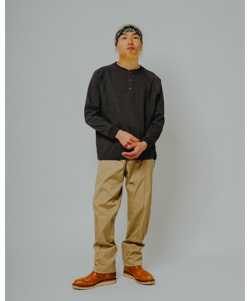 BIG MIKE(ビッグマイク)の「BIG MIKE ビッグマイク /26秋冬新作 ハニカムワッフル ヘンリーネック ラグラン 長袖Tシャツ 裾ドローコード ロンT //// 102638791(Tシャツ/カットソー・メンズ・杢グレー/オフホワイト/スミクロ・MEDIUM/X-LARGE/LARGE)」の11枚目の写真