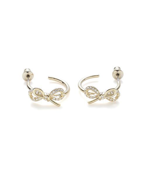 CELFORD(セルフォード)の「リボンビジューフープピアス(ピアス(両耳用)・レディース・シルバー/ゴールド・F)」の1枚目の写真