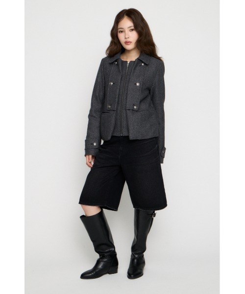 OVERLAP DOUBLE TWEED コート