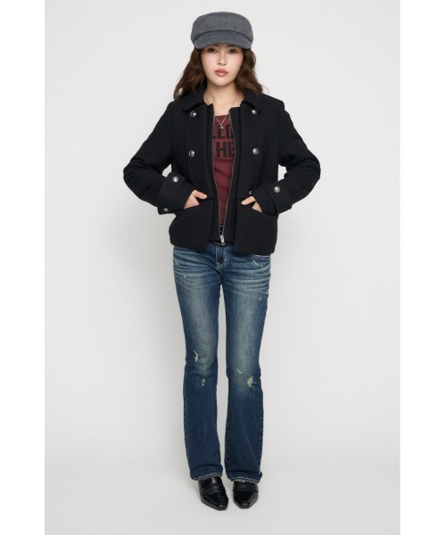 OVERLAP DOUBLE TWEED コート