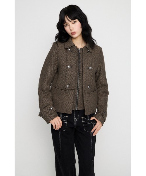 OVERLAP DOUBLE TWEED コート