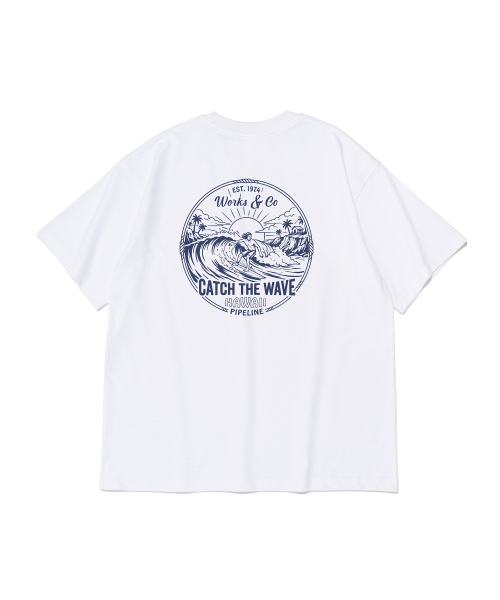 WORKS & CO.(ワークス アンド コー)の「サーフアップウェーブ半袖Tシャツ(ホワイト)(Tシャツ/カットソー・レディース・その他・2XL/MEDIUM/LARGE/SMALL/X-LARGE)」の3枚目の写真
