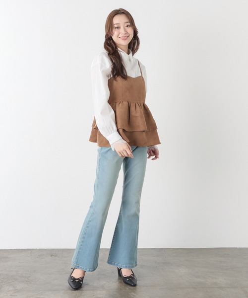 Honeys（ハニーズ）の「スエードキャミブラウス（シャツ/ブラウス・レディース・ブラウン/キャメル・S/M/L）」の4枚目の写真