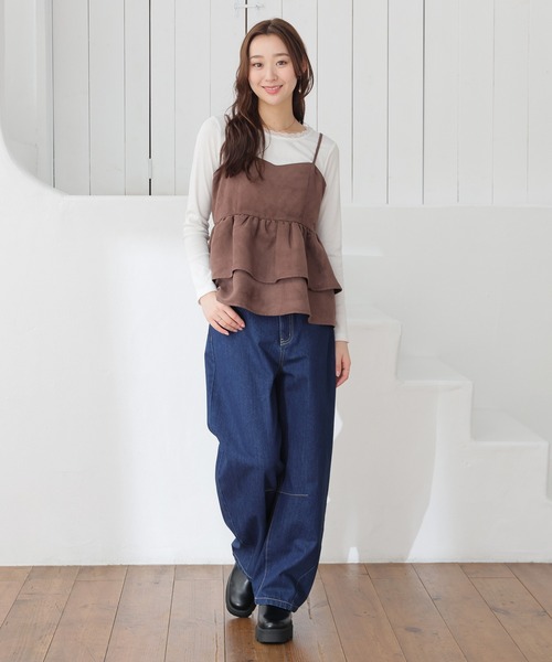 Honeys（ハニーズ）の「スエードキャミブラウス（シャツ/ブラウス・レディース・ブラウン/キャメル・S/M/L）」の8枚目の写真