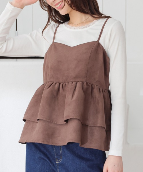 Honeys（ハニーズ）の「スエードキャミブラウス（シャツ/ブラウス・レディース・ブラウン/キャメル・S/M/L）」の10枚目の写真