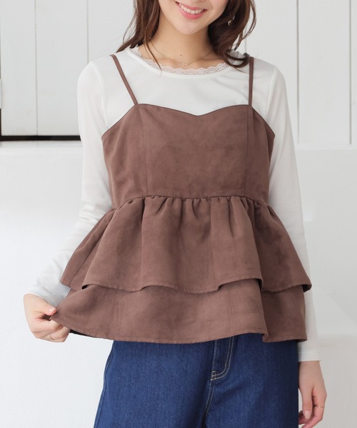 Honeys（ハニーズ）の「スエードキャミブラウス（シャツ/ブラウス・レディース・ブラウン/キャメル・S/M/L）」の19枚目の写真