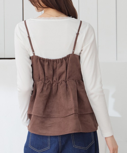 Honeys（ハニーズ）の「スエードキャミブラウス（シャツ/ブラウス・レディース・ブラウン/キャメル・S/M/L）」の21枚目の写真