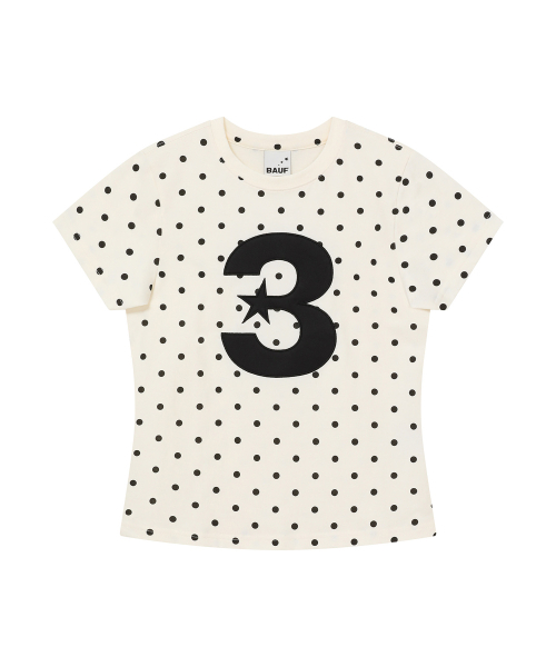 BAUF（バウフ）の「[ZOZO限定] 3ロゴスリムフィットTシャツ [ドットアイボリー]（Tシャツ/カットソー・レディース・その他・FREE）」の2枚目の写真