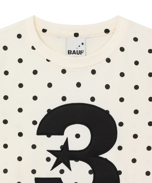 BAUF（バウフ）の「[ZOZO限定] 3ロゴスリムフィットTシャツ [ドットアイボリー]（Tシャツ/カットソー・レディース・その他・FREE）」の4枚目の写真
