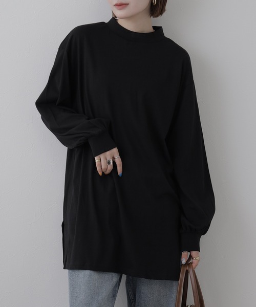 FUNALIVE(ファンアライブ)の「バルーンスリーブモックネックトップス 長袖(Tシャツ/カットソー・レディース・オフホワイト/ブラック/グレイッシュベージュ/ミント/チャコールグレー・LL~3L/4L~5L/M~L)」の19枚目の写真