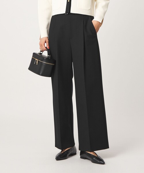 green label relaxing（グリーンレーベルリラクシング）の「［size SHORT/TALLあり］ライト ダブルクロス ワイド パンツ（スラックス・レディース・ベージュ/ブラック/グレー/ネイビー・44/SHORT/46/TALL/34/36/38/40/42）」の9枚目の写真