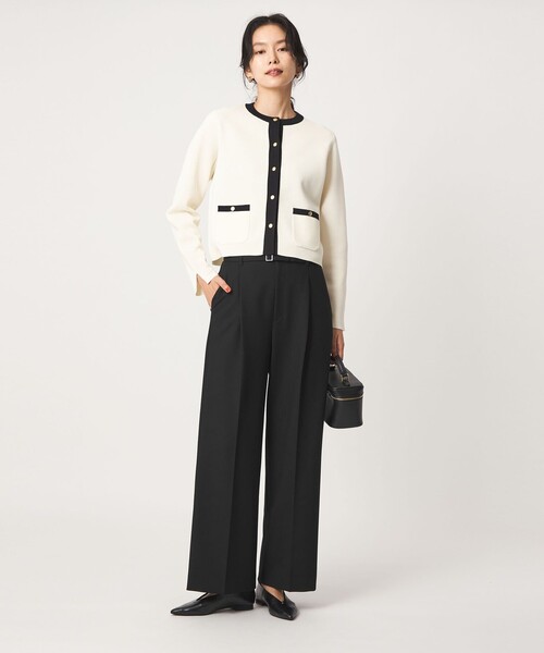 green label relaxing（グリーンレーベルリラクシング）の「［size SHORT/TALLあり］ライト ダブルクロス ワイド パンツ（スラックス・レディース・ベージュ/ブラック/グレー/ネイビー・44/SHORT/46/TALL/34/36/38/40/42）」の12枚目の写真